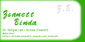 zsanett binda business card